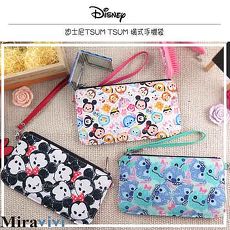 【Disney】迪士尼TsumTsum橫式手機袋/萬用包/手腕袋