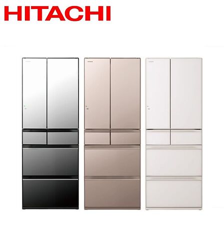 Hitachi 日立 日製六門537L變頻琉璃冰箱 RHW540RJ - 含基本安裝+舊機回收(員購)琉璃白(XW)